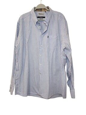 Barbour 100% Cotton men's striped long-sleeve button-down shirt Size XL